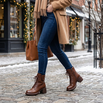 Fleece Lined Vintage Lace Up Ankle Boots