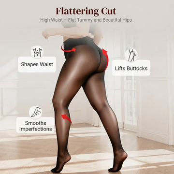 High-Waist Glossy Pantyhose