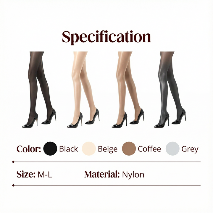 High-Waist Glossy Pantyhose