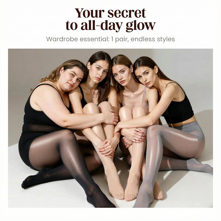 High-Waist Glossy Pantyhose