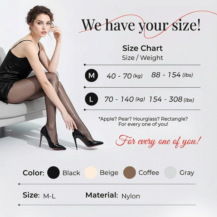 High-Waist Glossy Pantyhose