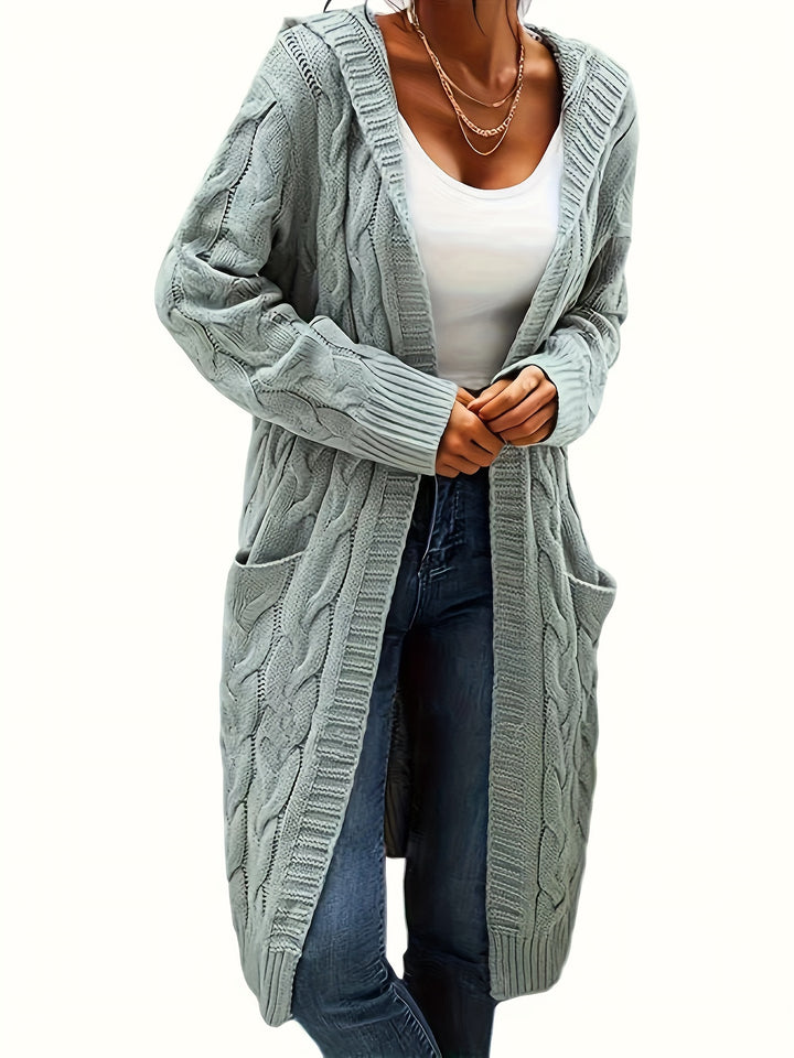 Hooded Cable Knit Cardigan | Valenira