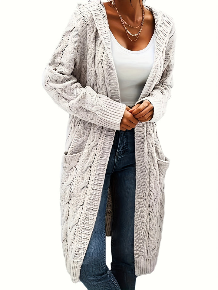 Hooded Cable Knit Cardigan | Valenira