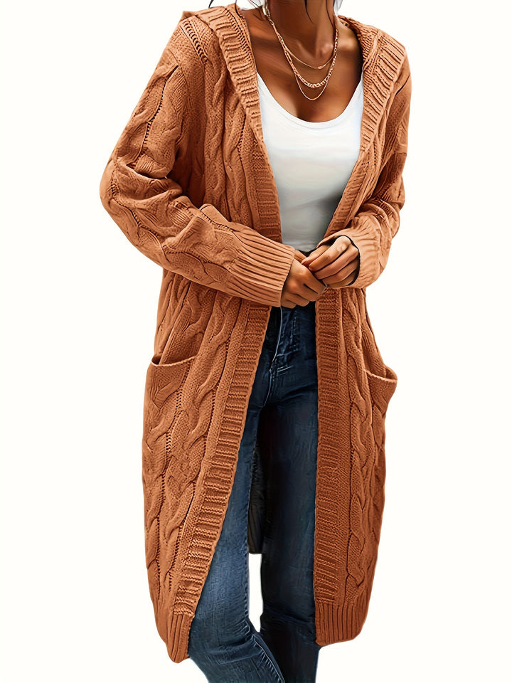 Hooded Cable Knit Cardigan | Valenira