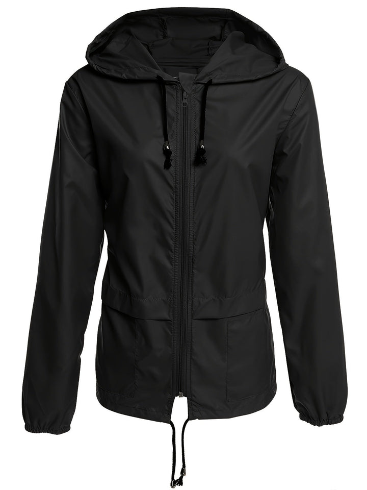 Hooded Drawcord Windbreaker | Valenira