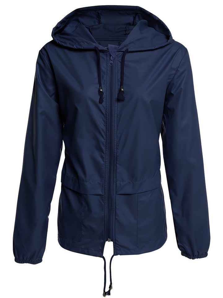 Hooded Drawcord Windbreaker | Valenira