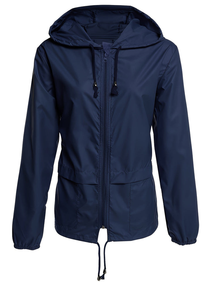 Hooded Drawcord Windbreaker | Valenira