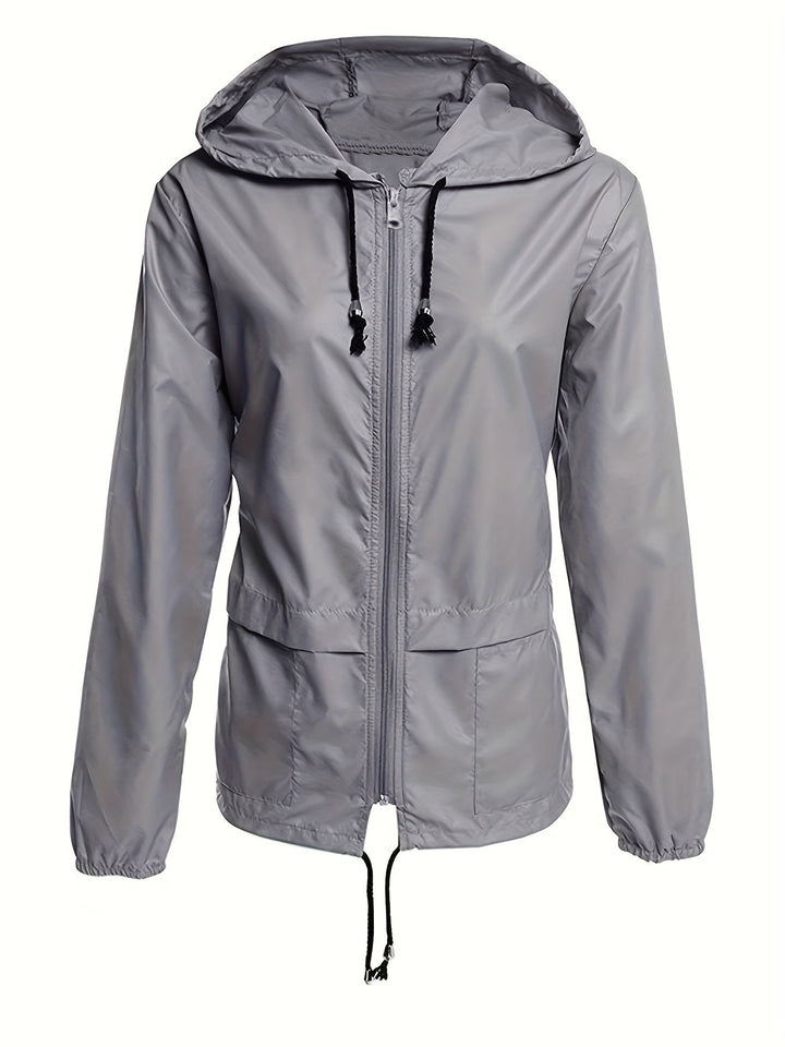 Hooded Drawcord Windbreaker | Valenira