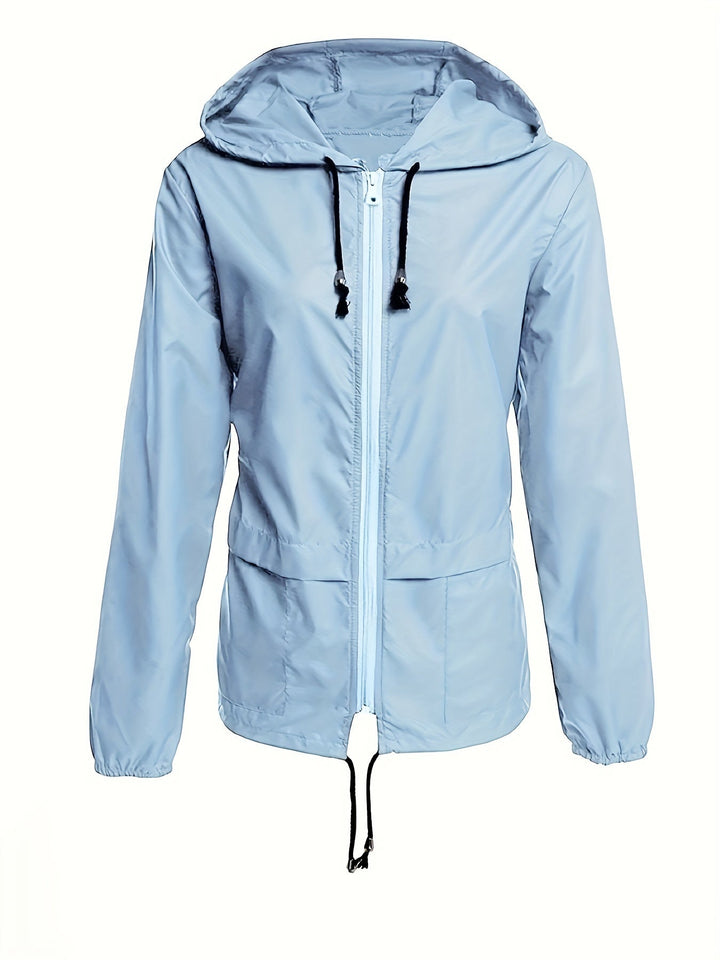 Hooded Drawcord Windbreaker | Valenira