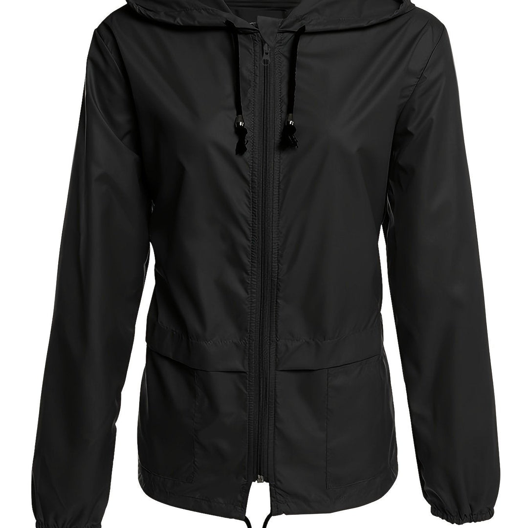 Hooded Drawcord Windbreaker | Valenira