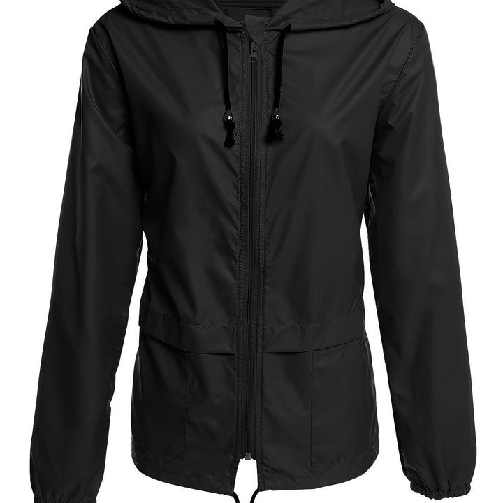 Hooded Drawcord Windbreaker | Valenira