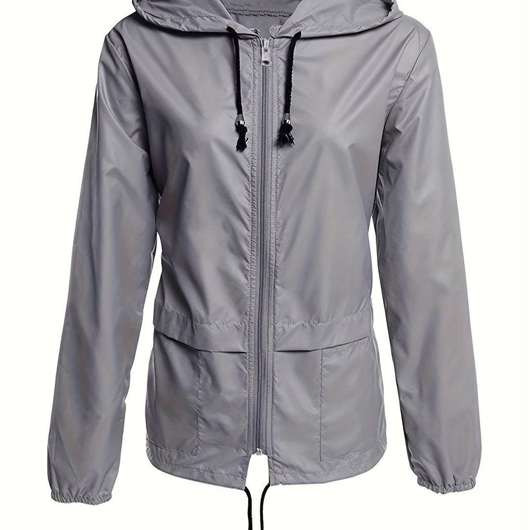 Hooded Drawcord Windbreaker | Valenira