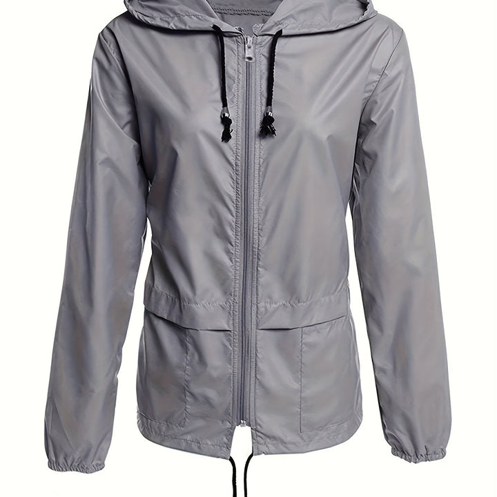 Hooded Drawcord Windbreaker | Valenira