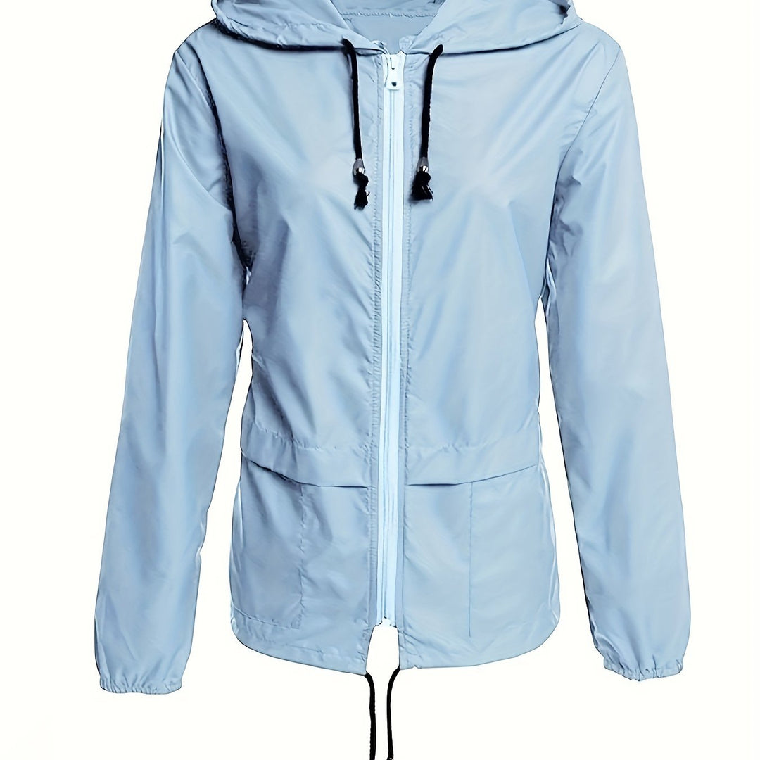 Hooded Drawcord Windbreaker | Valenira