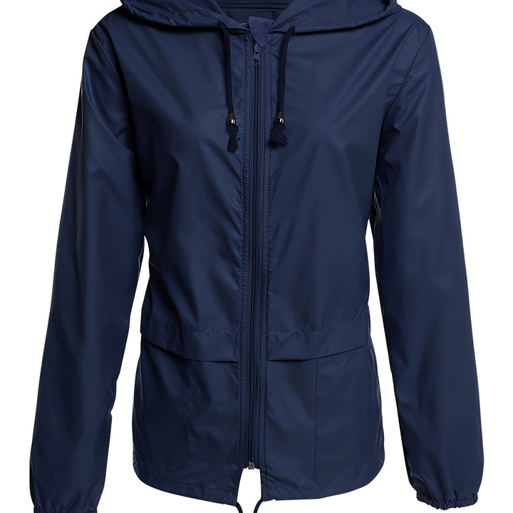Hooded Drawcord Windbreaker | Valenira