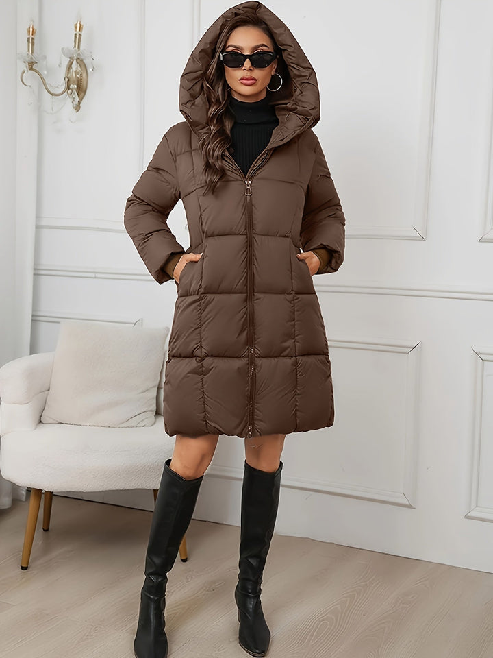Hooded Longline Puffer Coat | Valenira