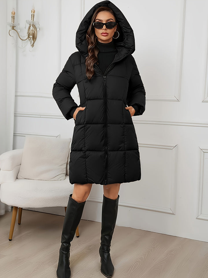 Hooded Longline Puffer Coat | Valenira
