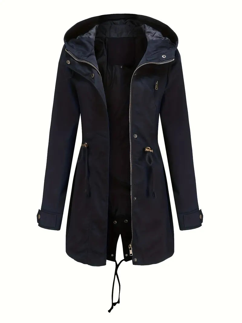 Long Hooded Drawstring Parka | Valenira