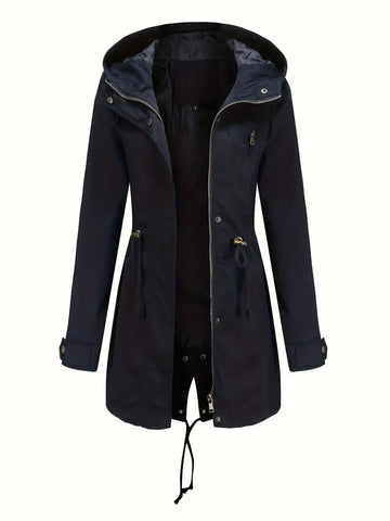 Long Hooded Drawstring Parka