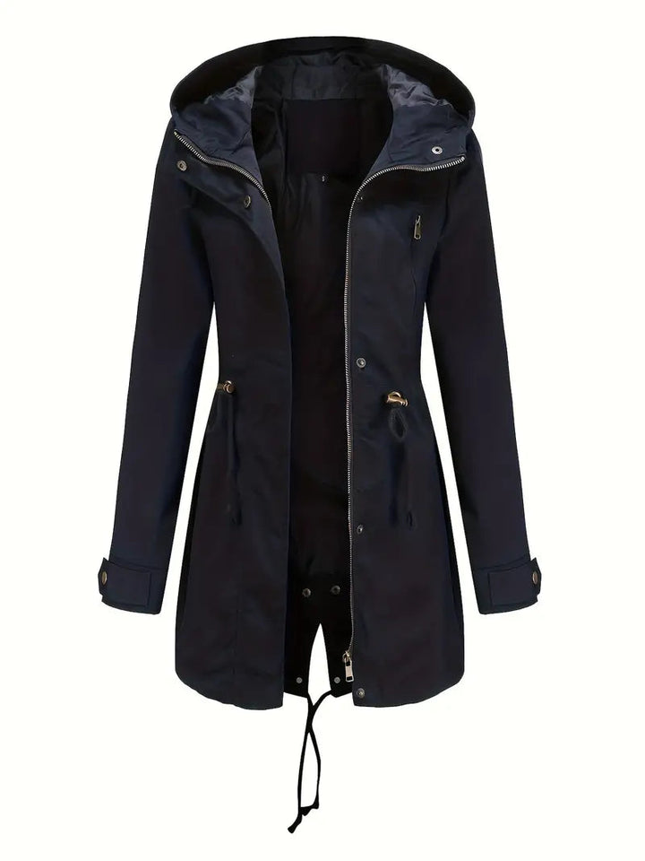 Long Hooded Drawstring Parka | Valenira