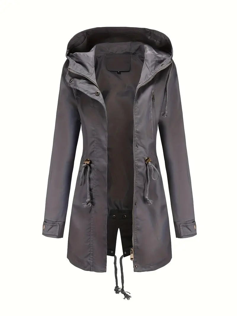 Long Hooded Drawstring Parka | Valenira