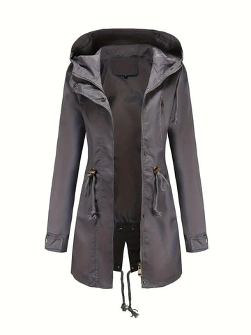 Long Hooded Drawstring Parka