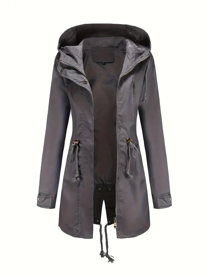Long Hooded Drawstring Parka | Valenira