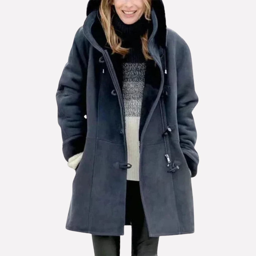 Hooded Toggle Front Coat | Valenira