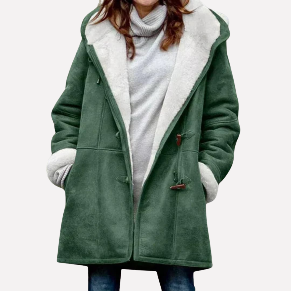 Hooded Toggle Front Coat | Valenira