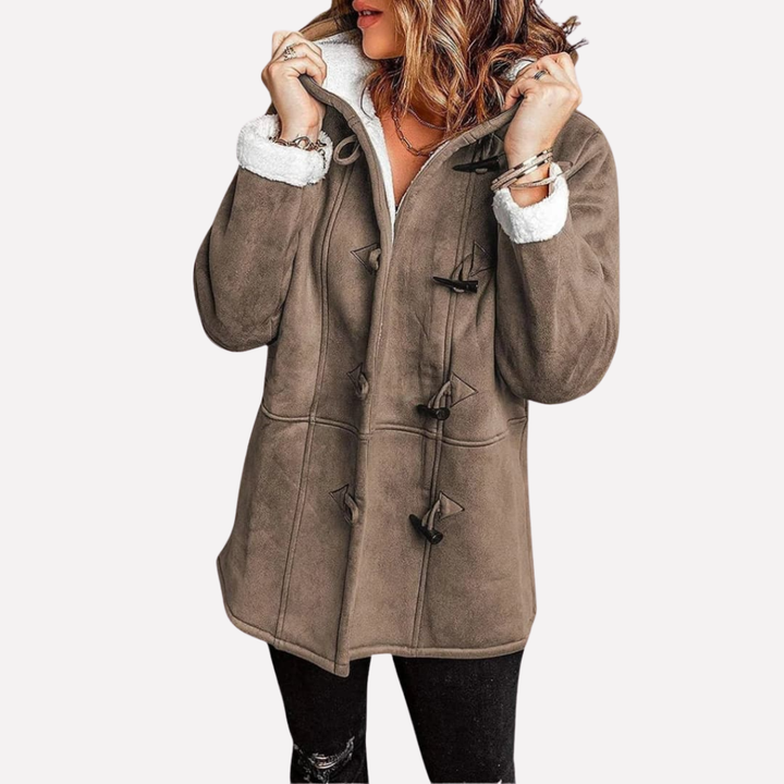 Hooded Toggle Front Coat | Valenira