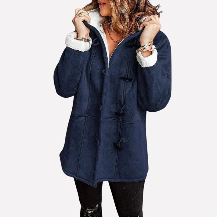 Hooded Toggle Front Coat | Valenira