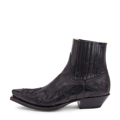 Inlay Western Ankle Boots in Brown | Valenira