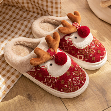 Reindeer Plush House Slippers