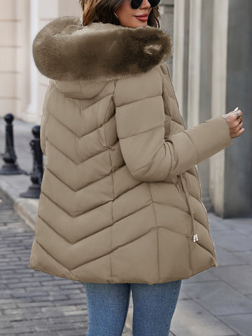 Faux Fur Hooded Coat
