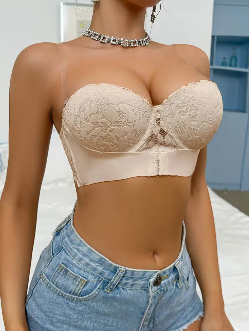 Lace Longline Strapless Bra | Valenira