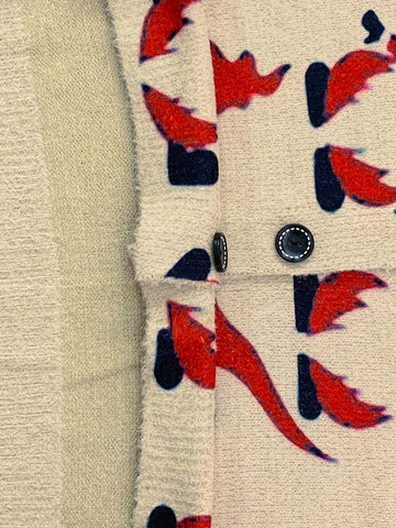 Santa Print Button Cardigan