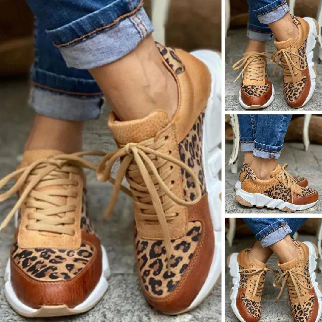 Leopard Print Sneakers with lace, lace-up, view 4 | Valenira