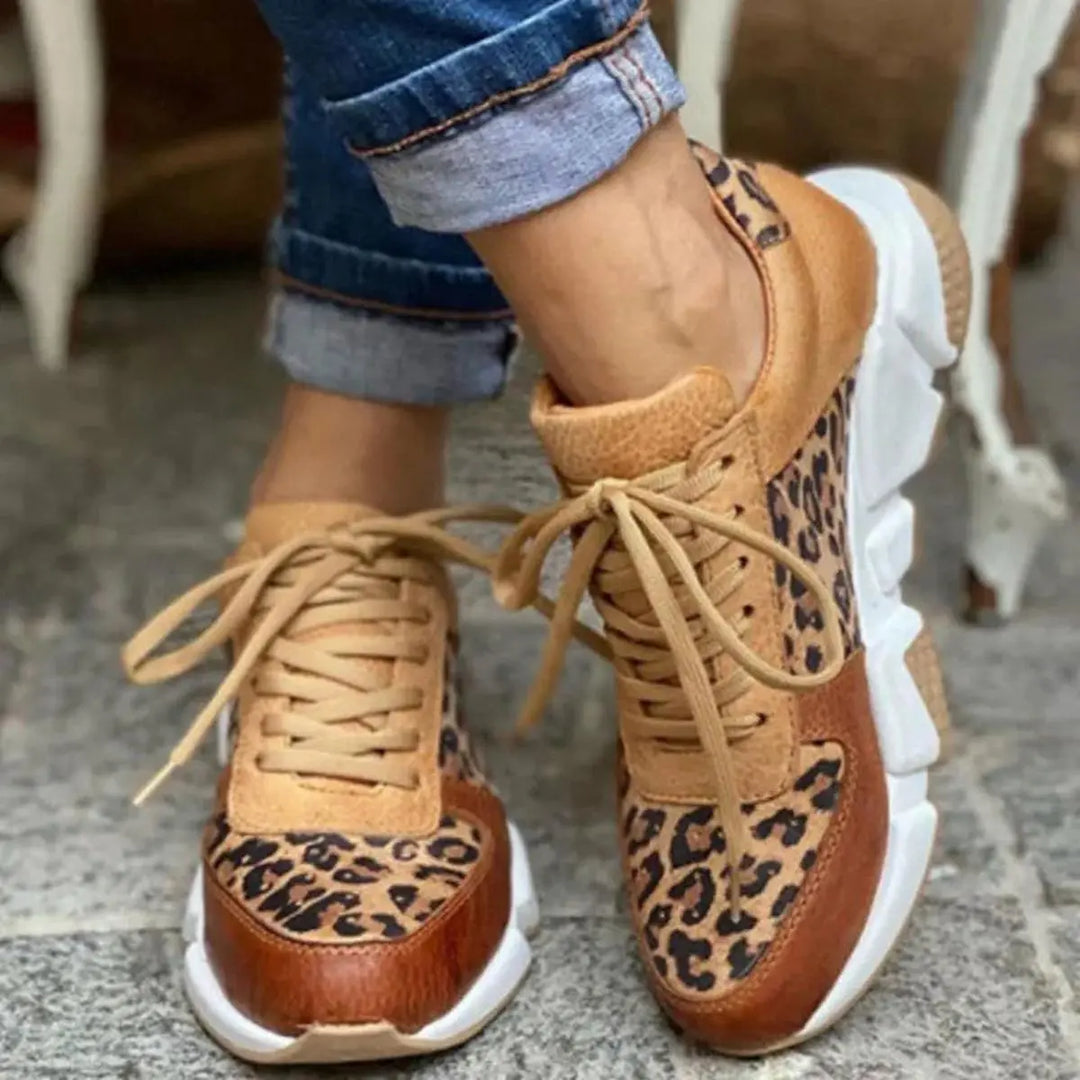 Leopard Print Sneakers with lace, lace-up | Valenira