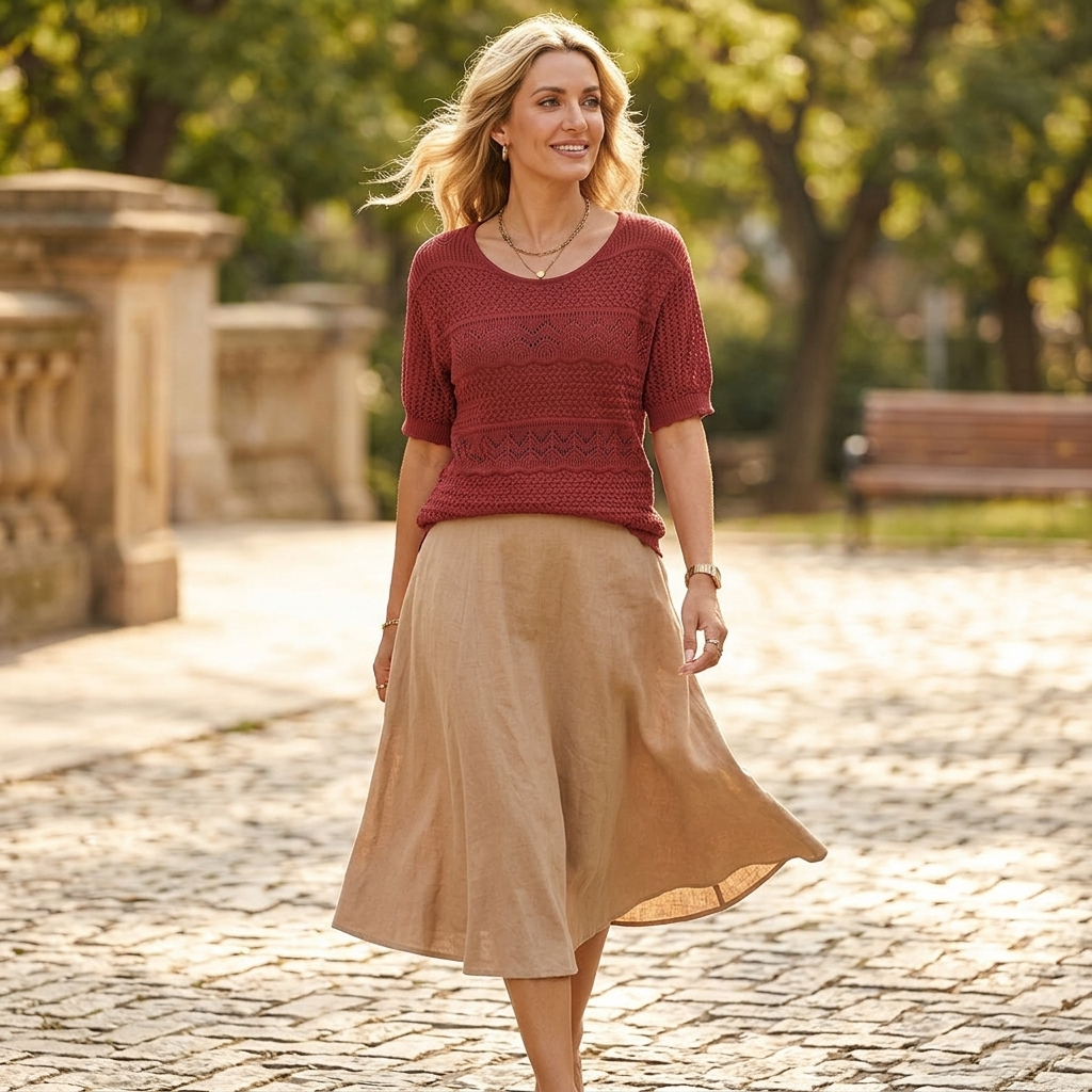 Multi Texture Openwork Knit Top