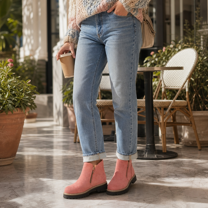 Square Heel Cushioned Ankle Boots