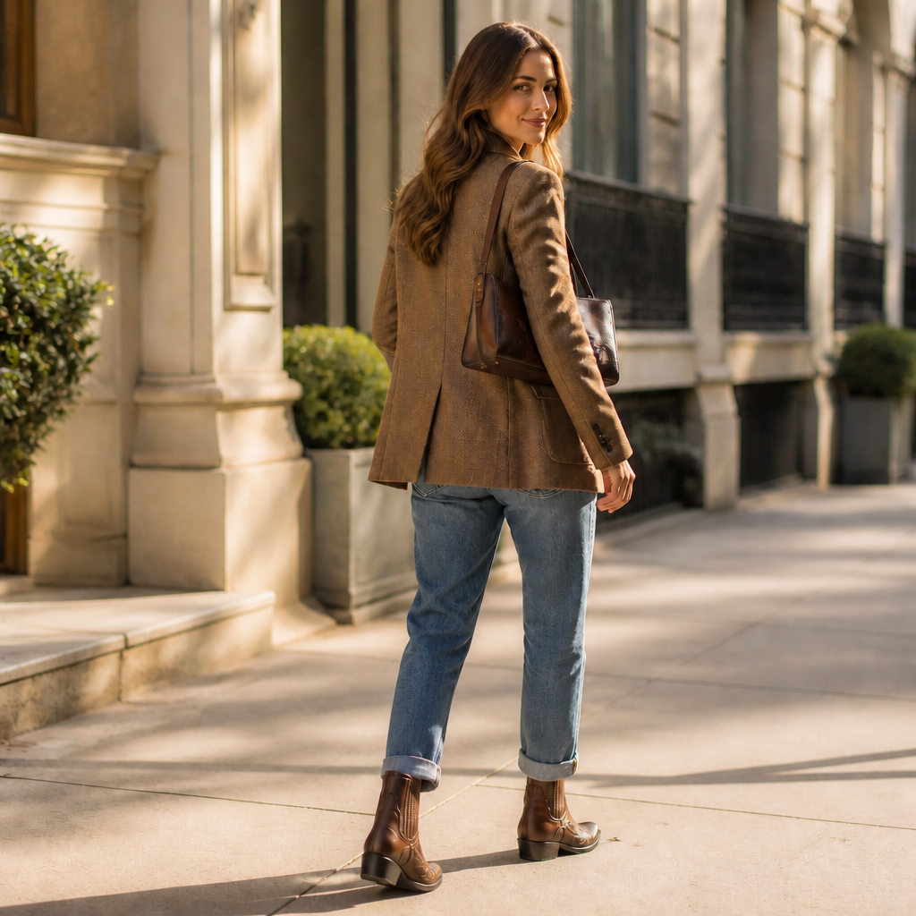 Embroidered Western Ankle Boots