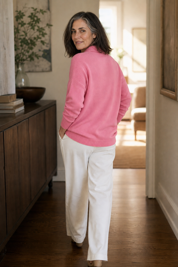 Polo Collar Button Placket Sweater