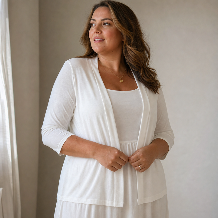 Fine Knit Shawl Front Cardigan
