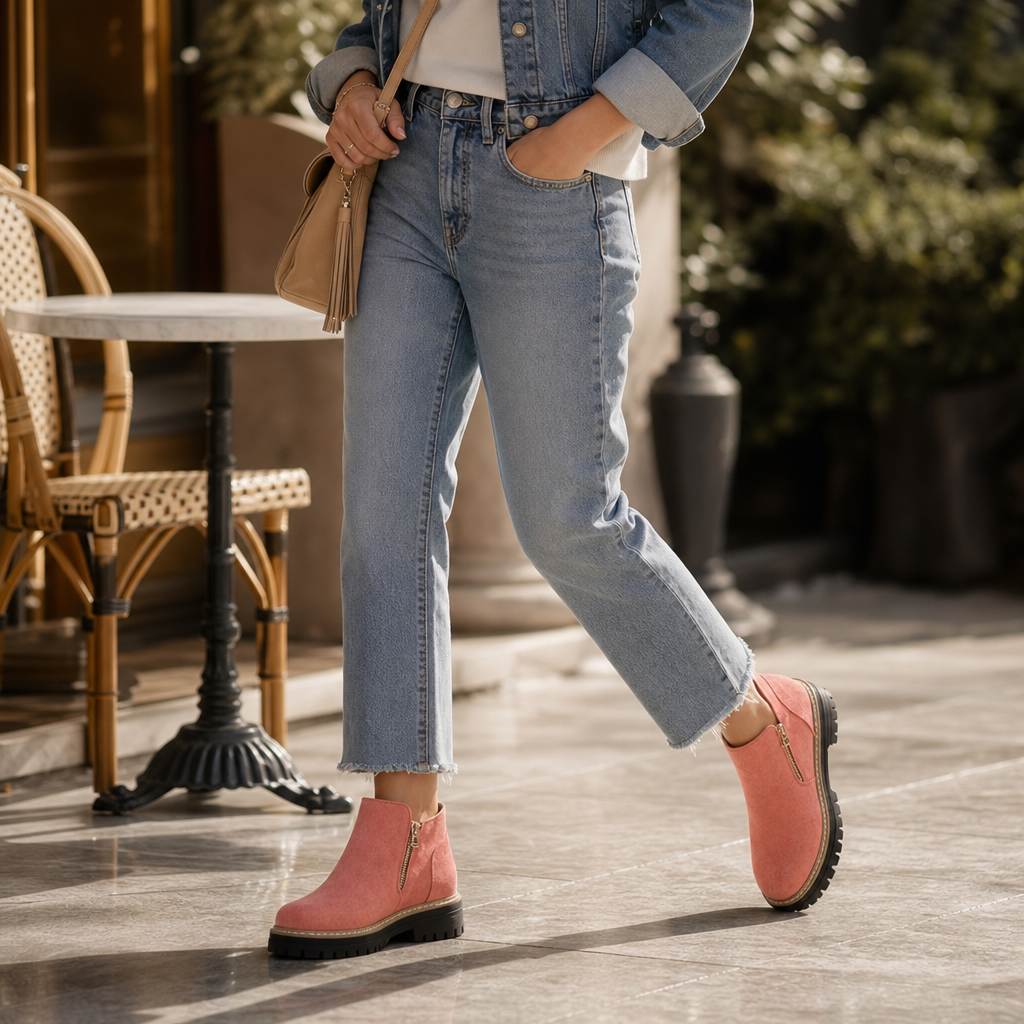 Square Heel Cushioned Ankle Boots