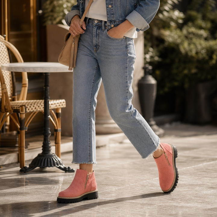 Square Heel Cushioned Ankle Boots