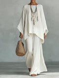 Linen Two Piece Set in Ivory | Valenira