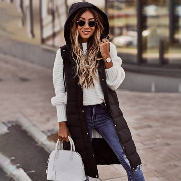 Longline Hooded Puffer Vest