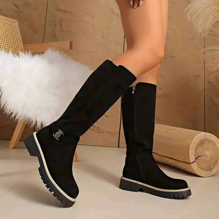 Lug Sole Knee Boots | Valenira