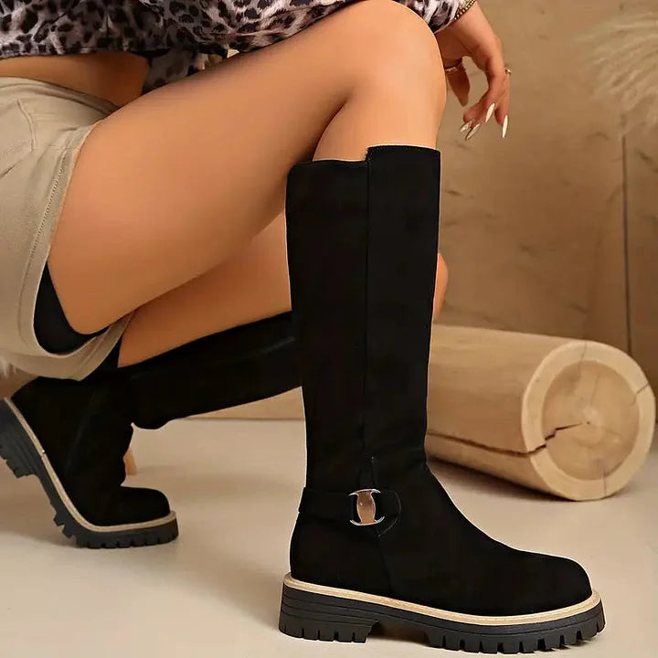 Lug Sole Knee Boots | Valenira