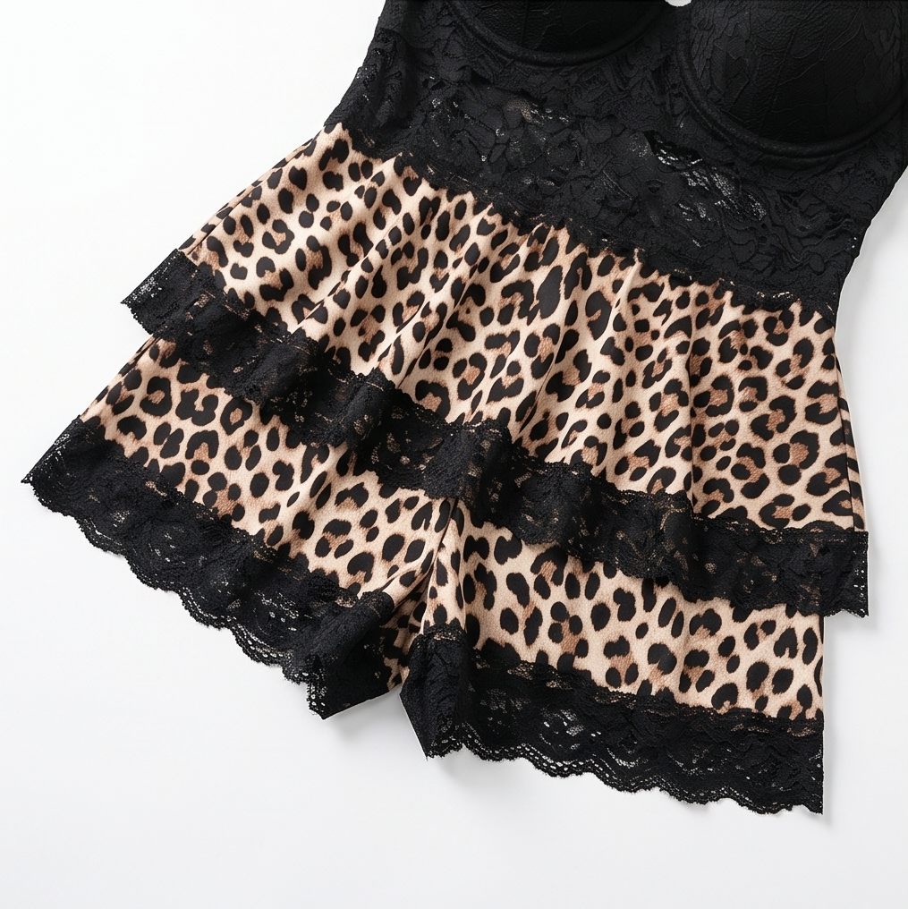 Tiered Lace Peplum Cami Set